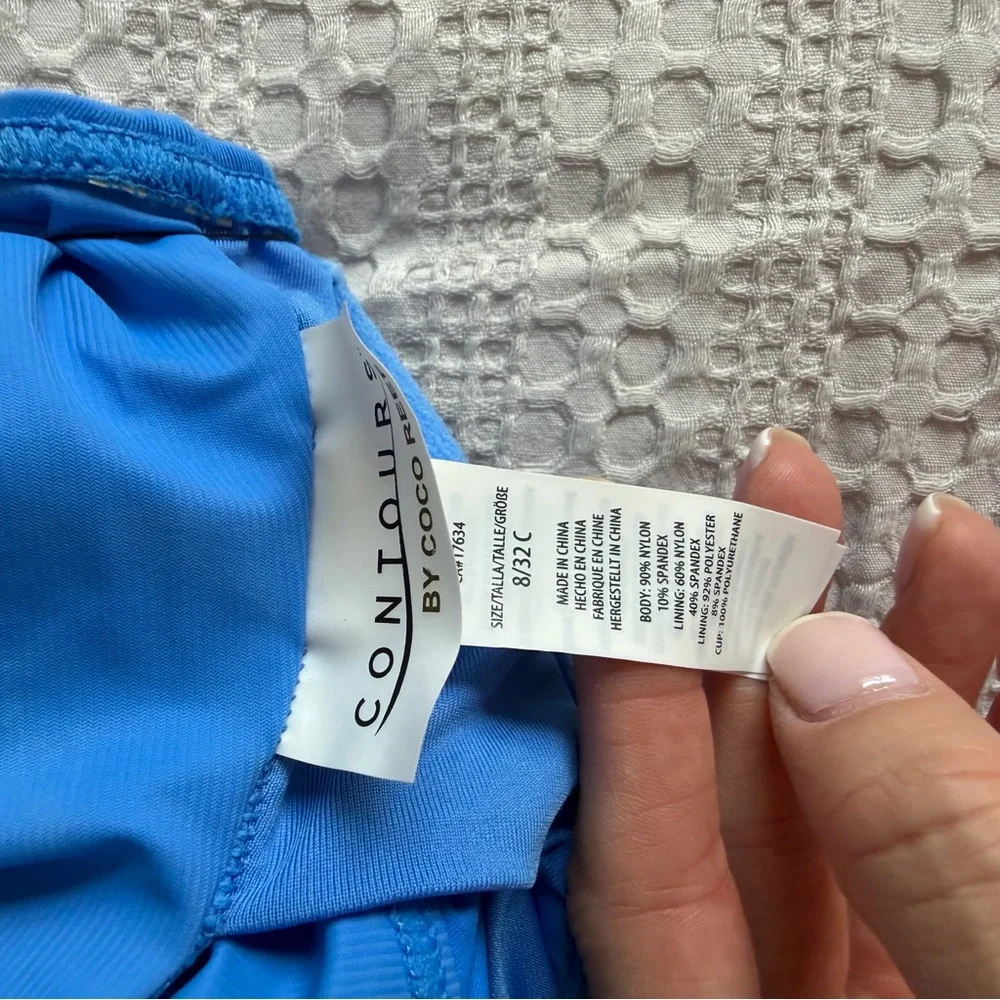Contours by coco reef blue one piece swimsuit, size 8 - Picture 2 of 3